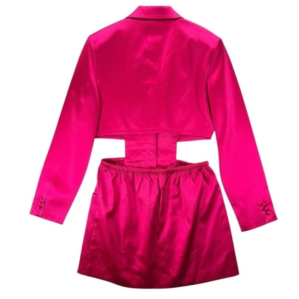 NEW Romeo Hunte x The Drop Hot Pink Cutout Blazer Dress Size M